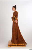  Photos Woman in Historical Dress 34 15th century Historical clothing a poses brown dress whole body 0003.jpg